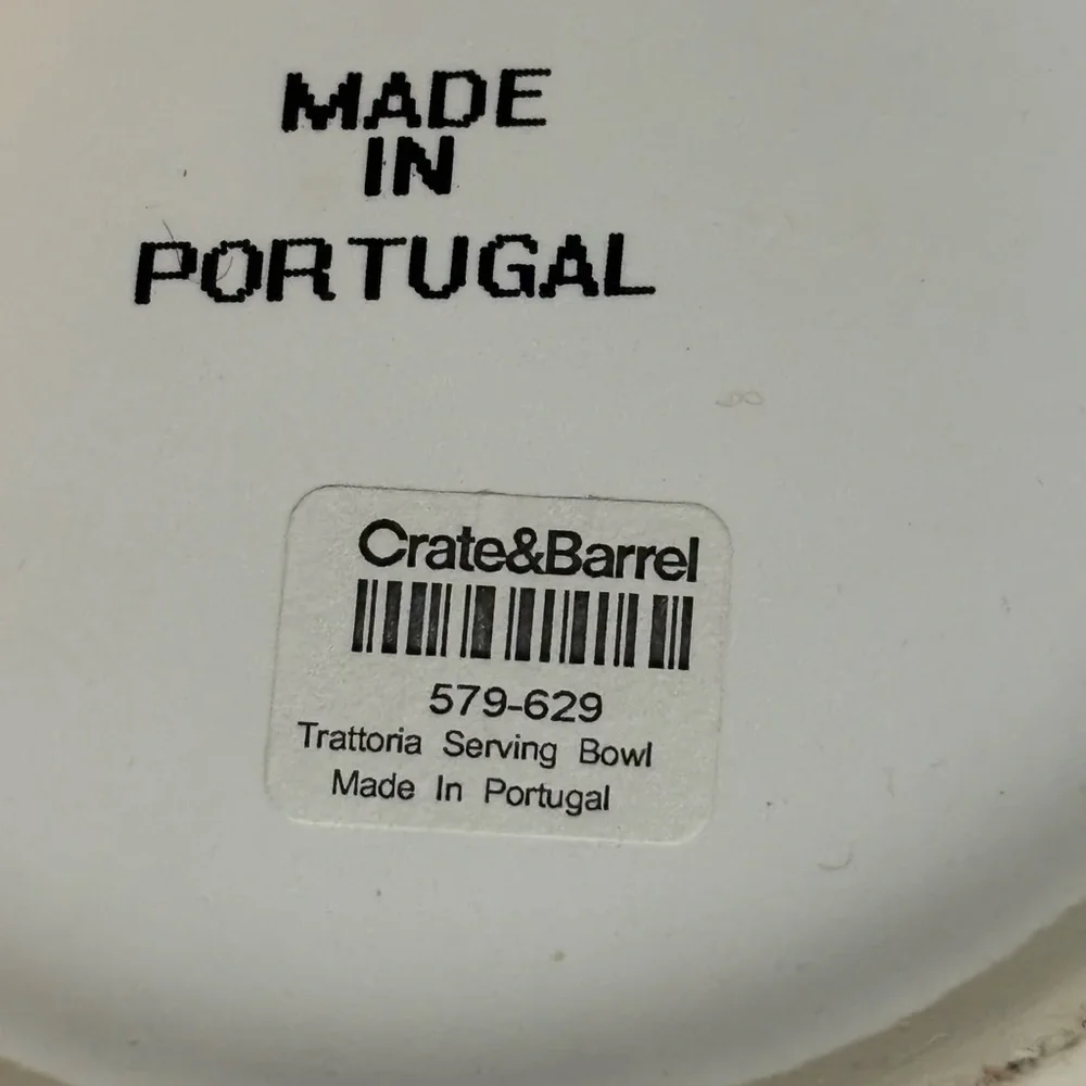 Vintage Crate&Barrel Trattoria Serving Bowl NWT 14 inches